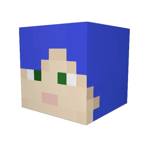 DNAblue2112 Minecraft avatar head, 3D render