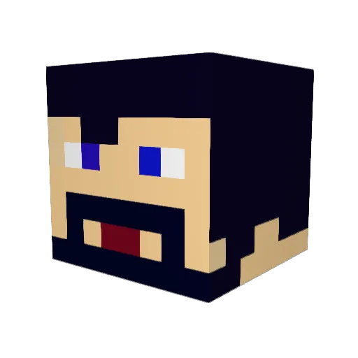 DNApolymerase Minecraft avatar head, 3D render