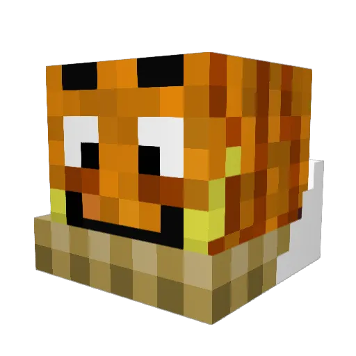 DNIESES Minecraft avatar head, 3D render