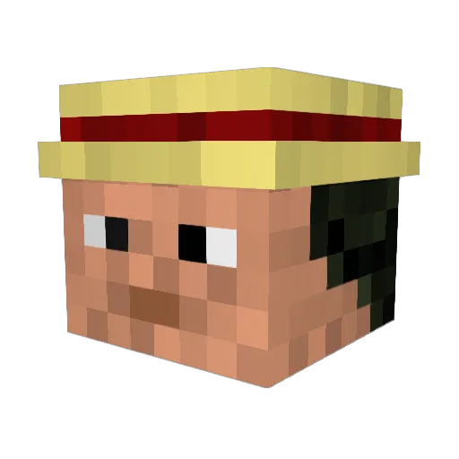 DNutt Minecraft avatar head, 3D render
