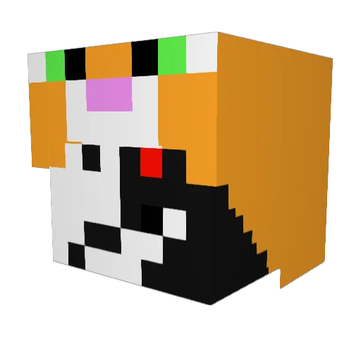 DOBRIIBOBRENOK Minecraft avatar head, 3D render