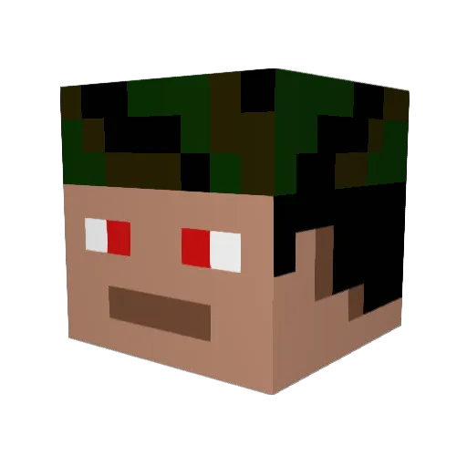 DOC_Pyro Minecraft avatar head, 3D render