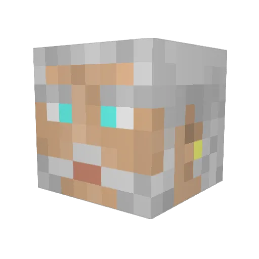 DOMSS Minecraft avatar head, 3D render