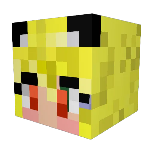 DONAOWO Minecraft avatar head, 3D render