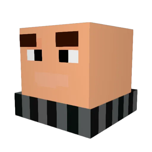 DONRUSH Minecraft avatar head, 3D render