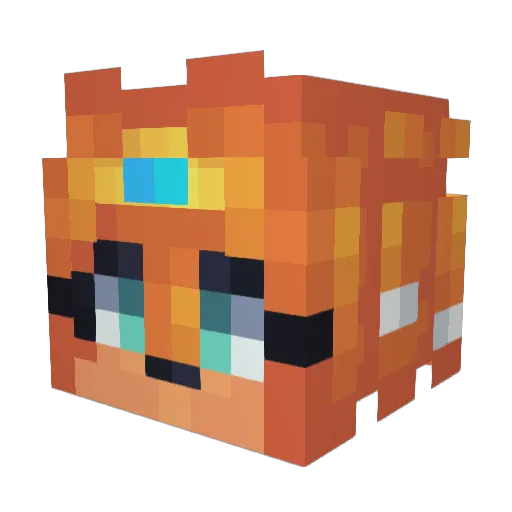 DOOMCORGI Minecraft avatar head, 3D render