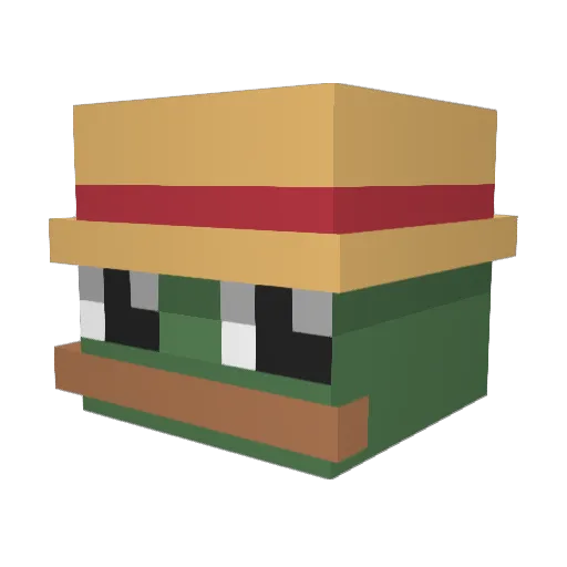 DPTZ770 Minecraft avatar head, 3D render