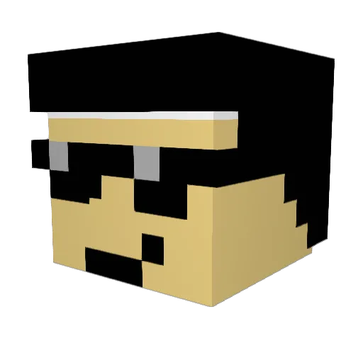 DPno_1 Minecraft avatar head, 3D render