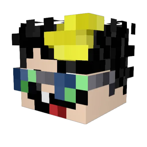 DQJO Minecraft avatar head, 3D render