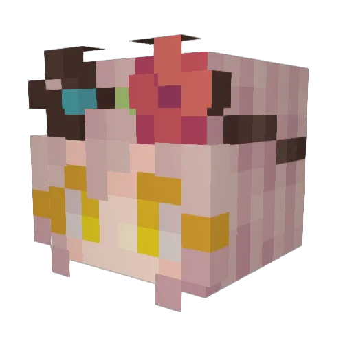 DQeww Minecraft avatar head, 3D render