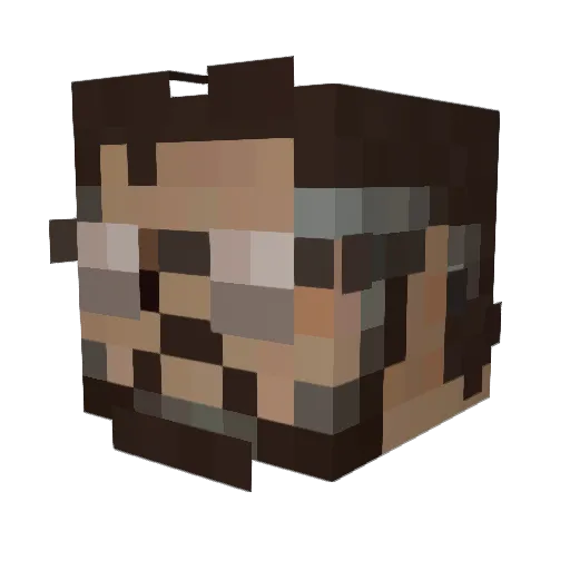 DR0TTLE Minecraft avatar head, 3D render