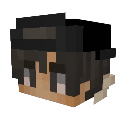 DR1ZZU Minecraft avatar head, 3D render