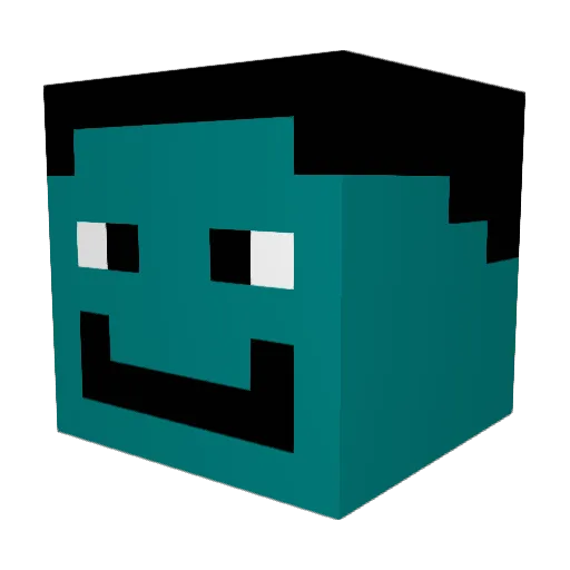 DR4FTER Minecraft avatar head, 3D render