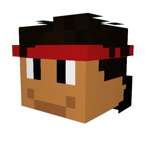 DRADUTZ Minecraft avatar head, 3D render