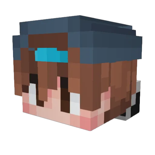 DRAS1X Minecraft avatar head, 3D render