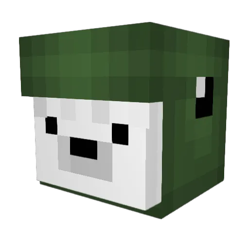 DREAM_and_ROBUX Minecraft avatar head, 3D render