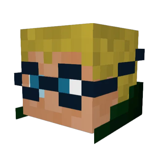 DRWJr Minecraft avatar head, 3D render