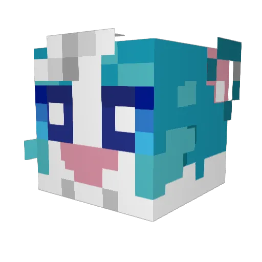 DRagon_Square_12 Minecraft avatar head, 3D render