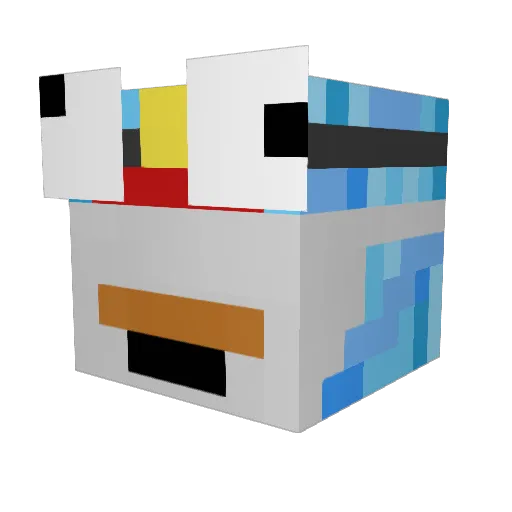 DRkuchen Minecraft avatar head, 3D render