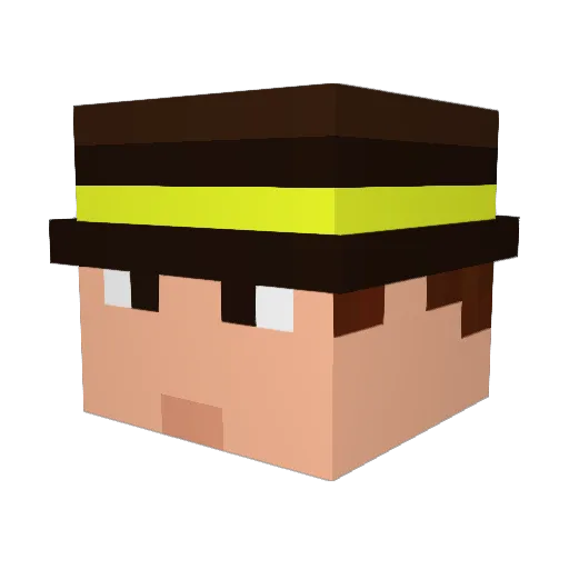DSK2 Minecraft avatar head, 3D render