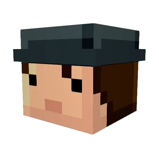DSTAT Minecraft avatar head, 3D render