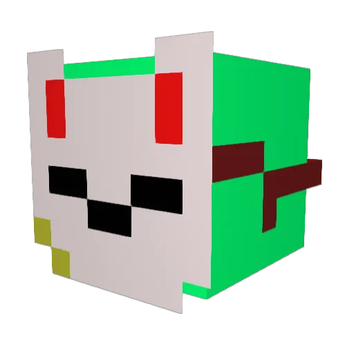 DS_RoundAppleYT Minecraft avatar head, 3D render