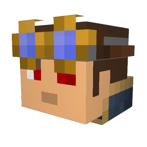DS__BOT Minecraft avatar head, 3D render