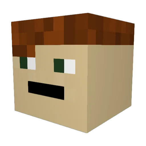 DStiesi Minecraft avatar head, 3D render