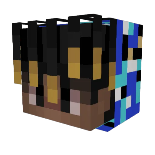 DTCCOCA Minecraft avatar head, 3D render