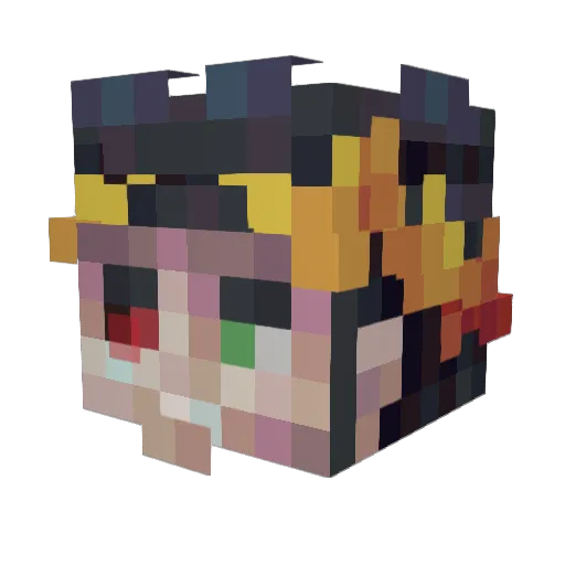 DTP26 Minecraft avatar head, 3D render