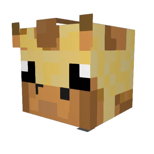 DTRMGiraffe Minecraft avatar head, 3D render