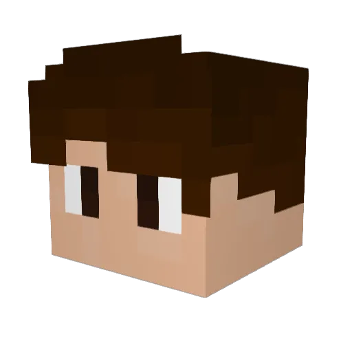DU0K Minecraft avatar head, 3D render