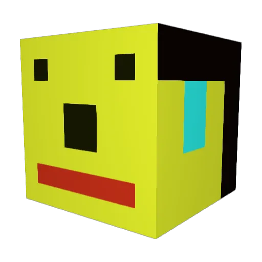 DUBUkong Minecraft avatar head, 3D render
