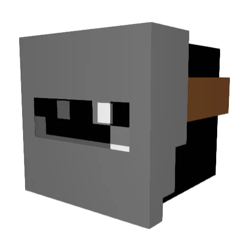 DUC8 Minecraft avatar head, 3D render