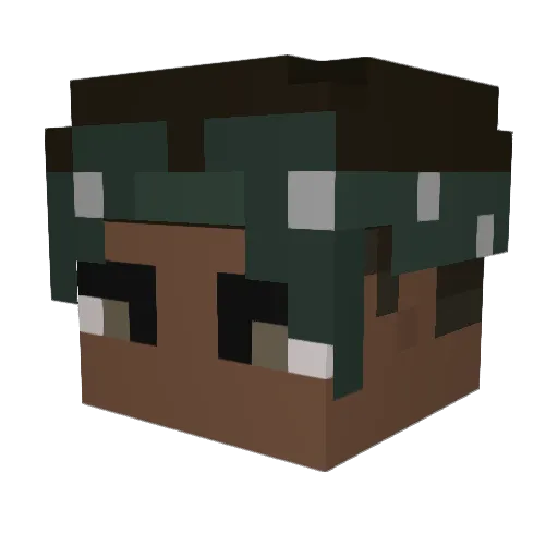 DUKEog Minecraft avatar head, 3D render