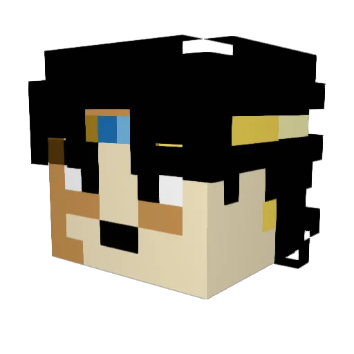DUMABA Minecraft avatar head, 3D render