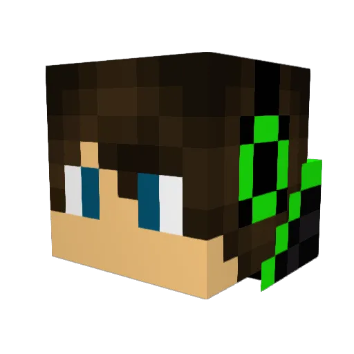 DUNKMA Minecraft avatar head, 3D render