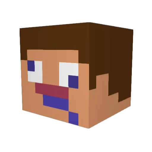 DUOMU Minecraft avatar head, 3D render
