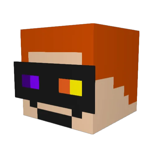 DVDTAPEGAMER Minecraft avatar head, 3D render