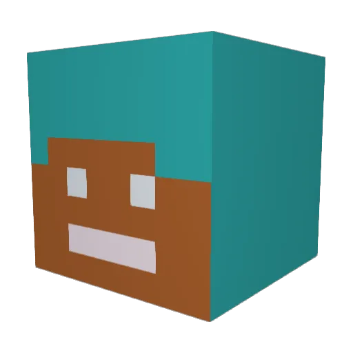 DWE24 Minecraft avatar head, 3D render