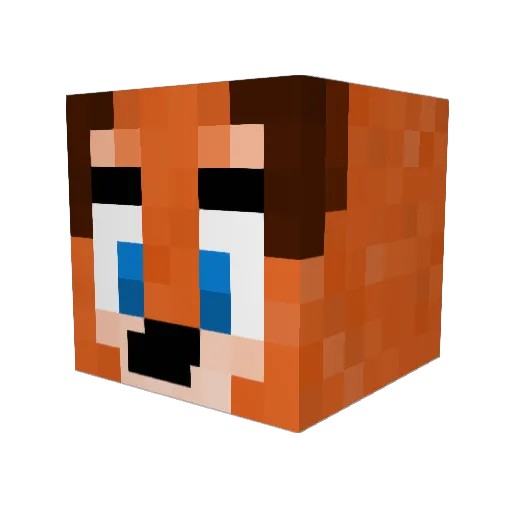 DWKat Minecraft avatar head, 3D render