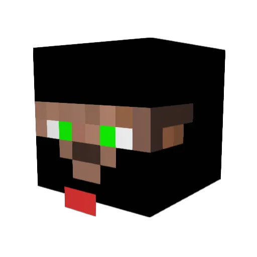 DWOLFsWaG Minecraft avatar head, 3D render