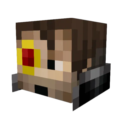 DWings Minecraft avatar head, 3D render