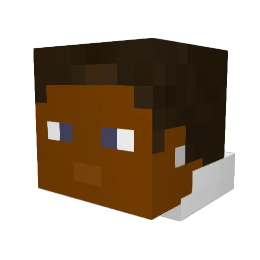 DXAVIERT Minecraft avatar head, 3D render