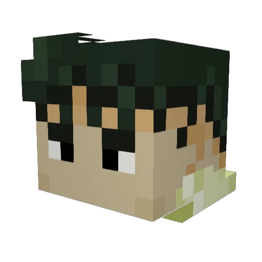 DXBulldog Minecraft avatar head, 3D render