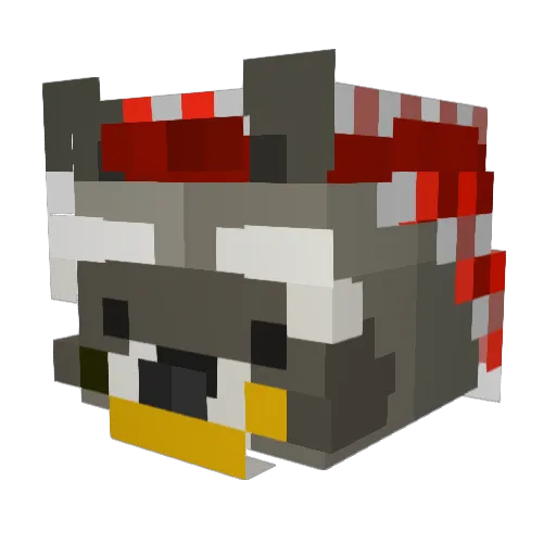 DXCdino Minecraft avatar head, 3D render