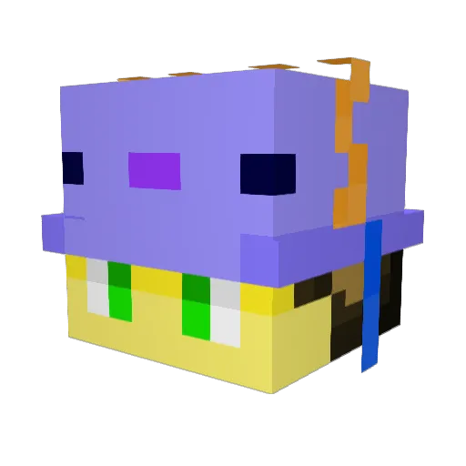 DXRTAS Minecraft avatar head, 3D render