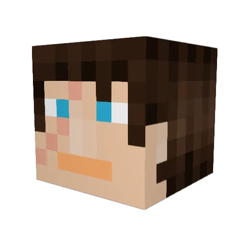 DXVN7 Minecraft avatar head, 3D render