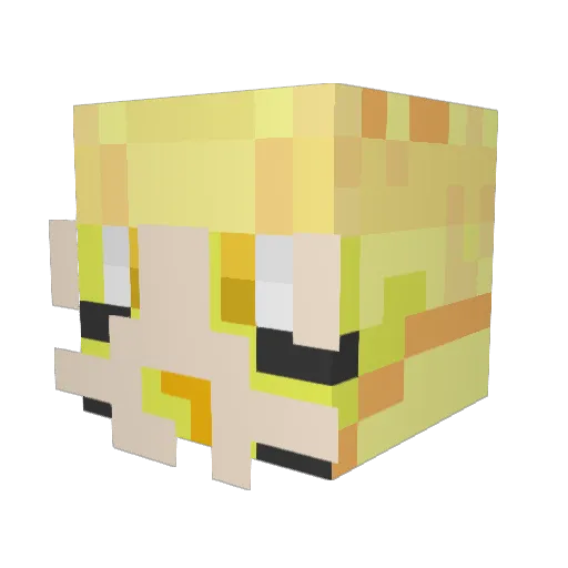 DYBROO Minecraft avatar head, 3D render