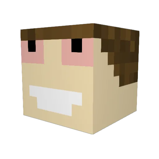DYzioloVE Minecraft avatar head, 3D render